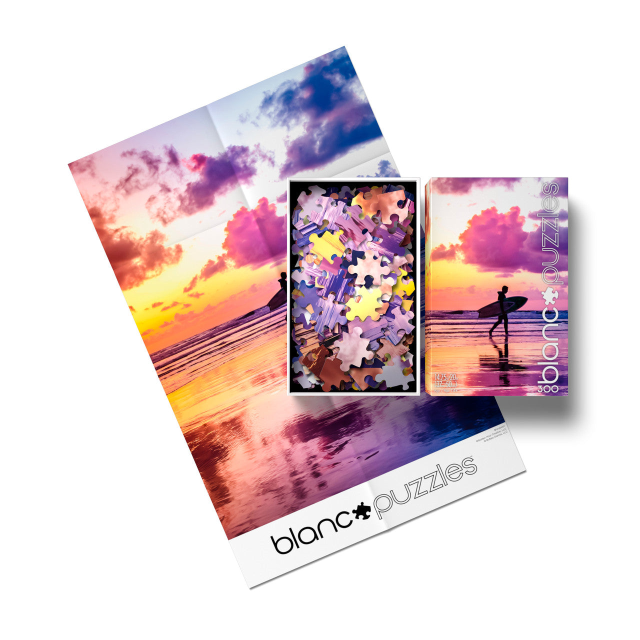 blanc Sunset Surfer California 300 Piece Jigsaw Puzzle Contents
