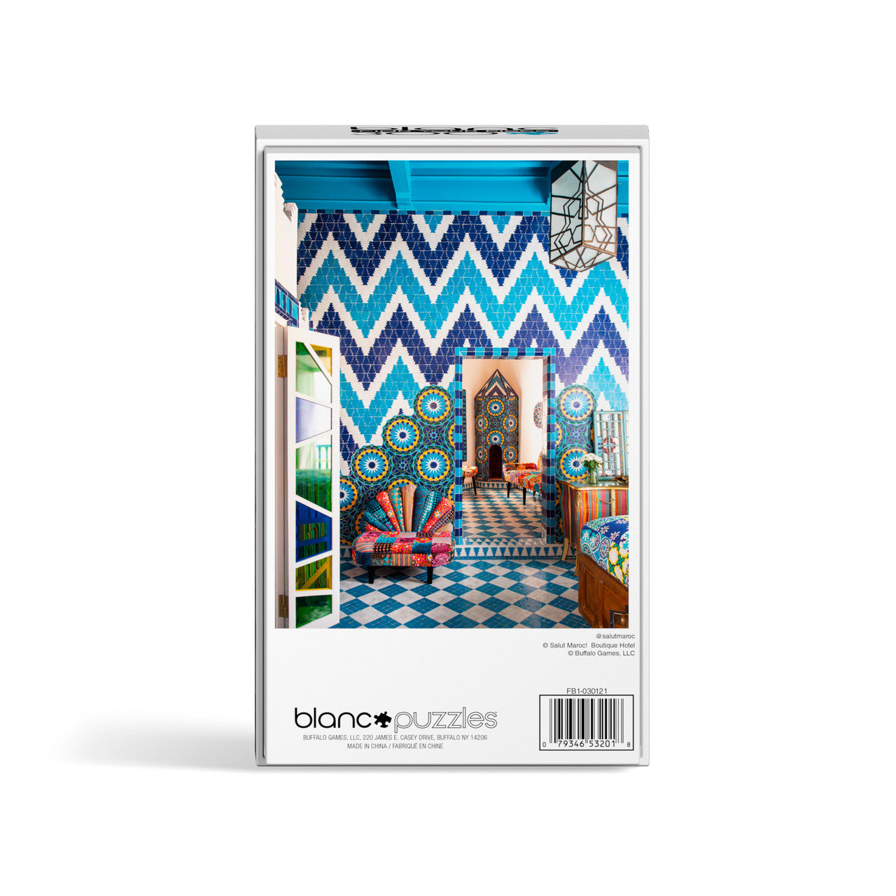 blanc Moroccan Tiles 300 Piece Jigsaw Puzzle Back
