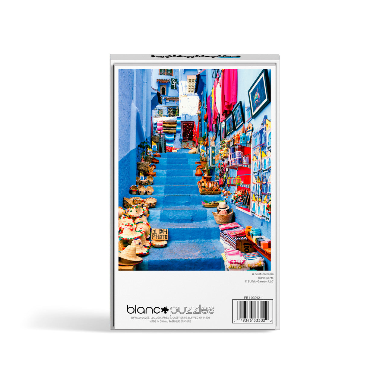 blanc Blue City of Morocco 300 Piece Jigsaw Puzzle Back