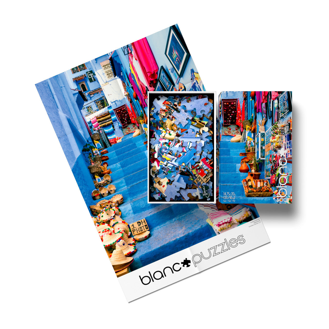 blanc Blue City of Morocco 300 Piece Jigsaw Puzzle Contents