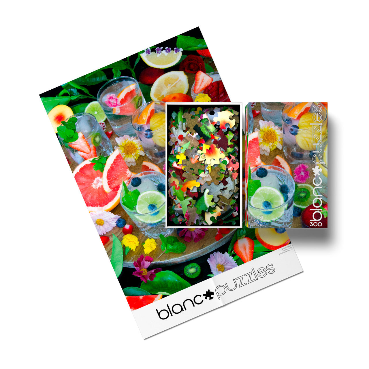 blanc Rainbow Cocktails 300 Piece Jigsaw Puzzle Contents