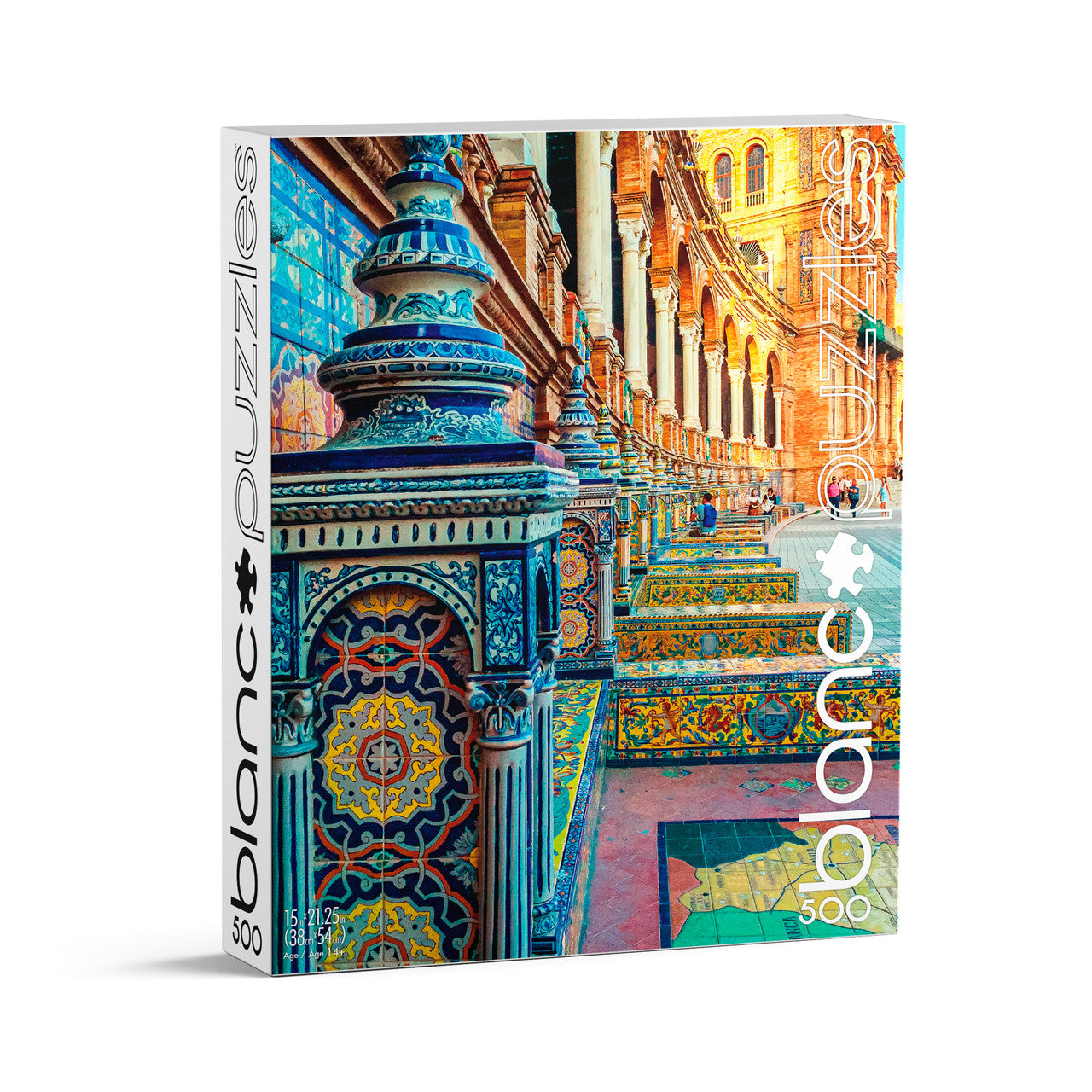 blanc Spanish Tiles 500 Piece Jigsaw Puzzle Box