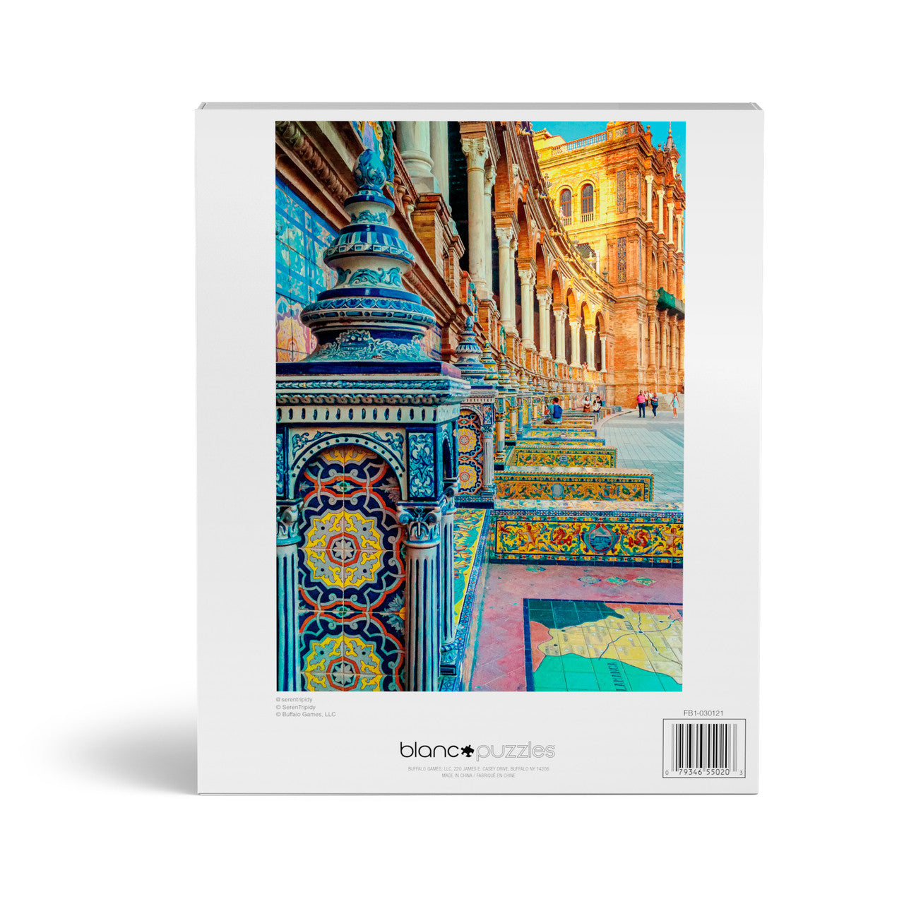blanc Spanish Tiles 500 Piece Jigsaw Puzzle Back