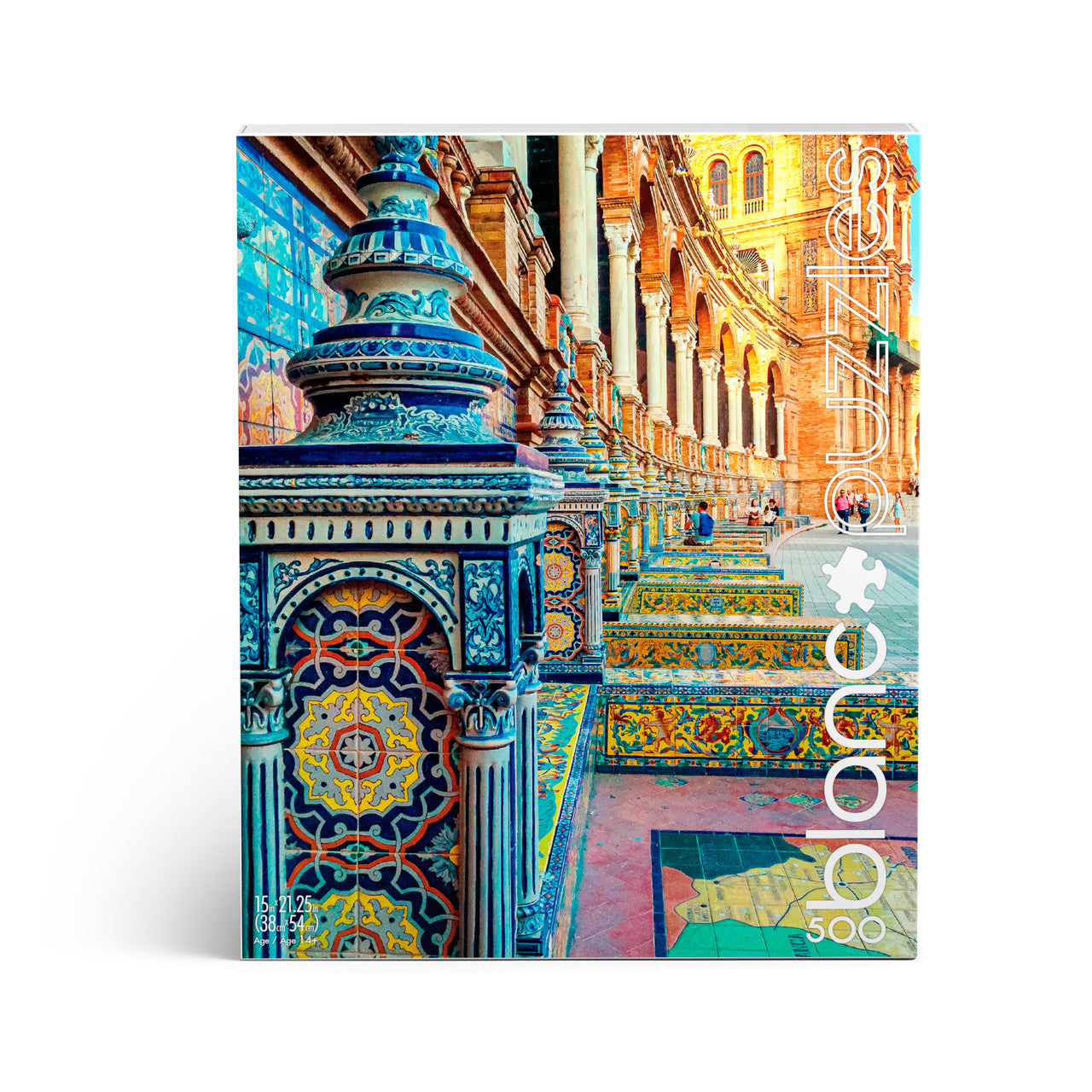 blanc Spanish Tiles 500 Piece Jigsaw Puzzle Box 2