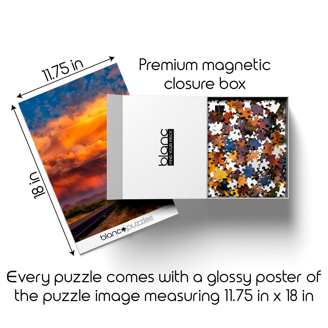 blanc - Series F: Desert Clouds, Arizona 500 Piece Jigsaw Puzzle