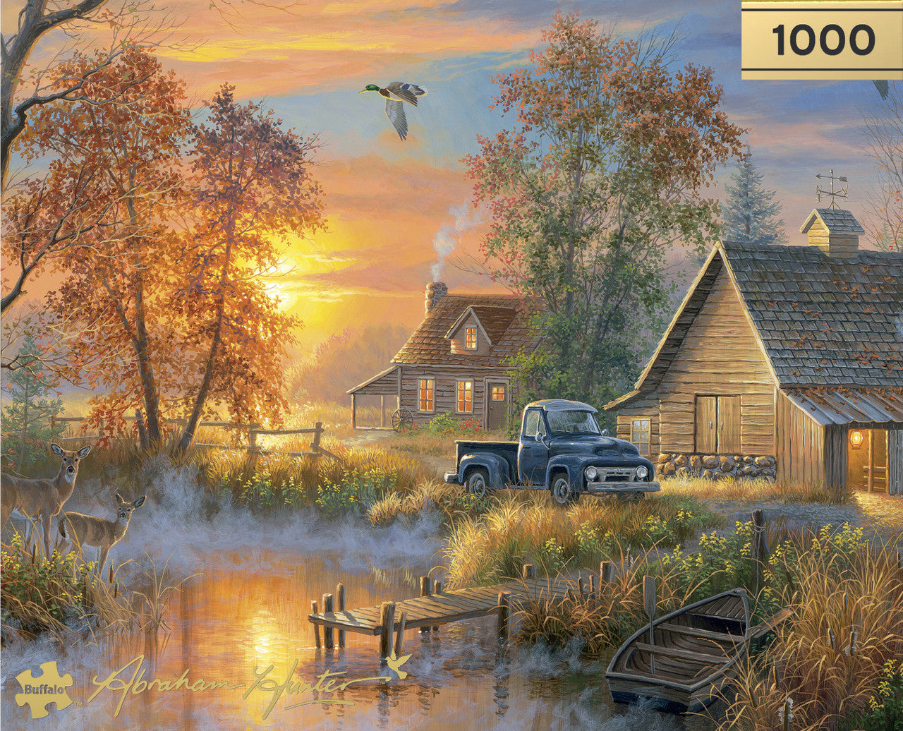 Abraham Hunter Buffalo Gold: Autumn Mist 1000 Piece Puzzle