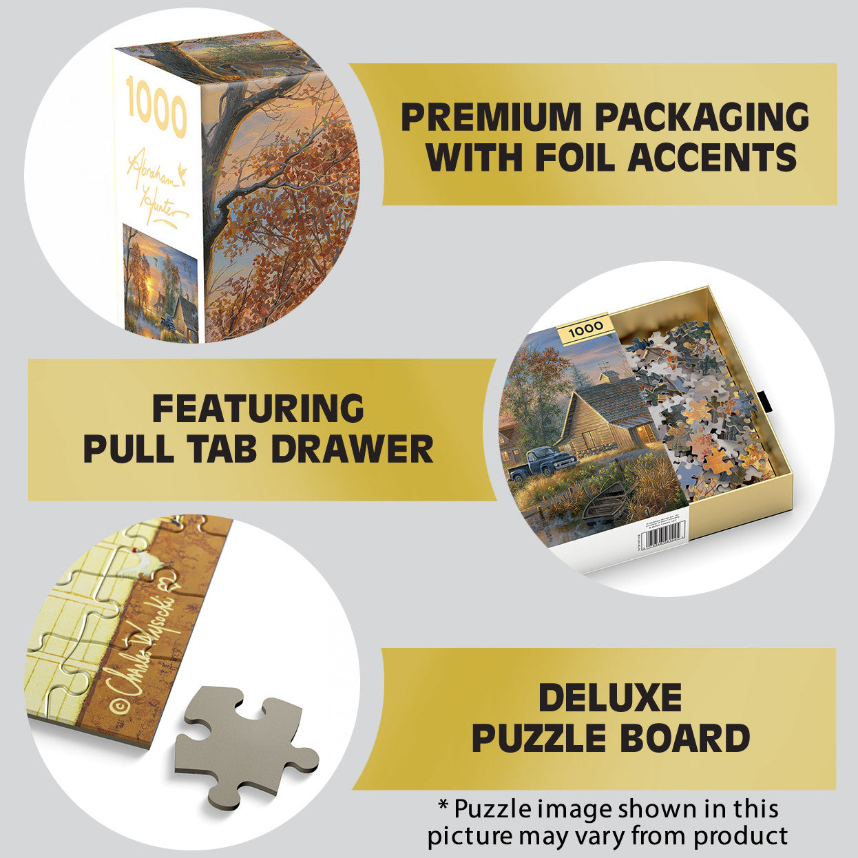 Abraham Hunter Buffalo Gold: Autumn Mist 1000 Piece Puzzle