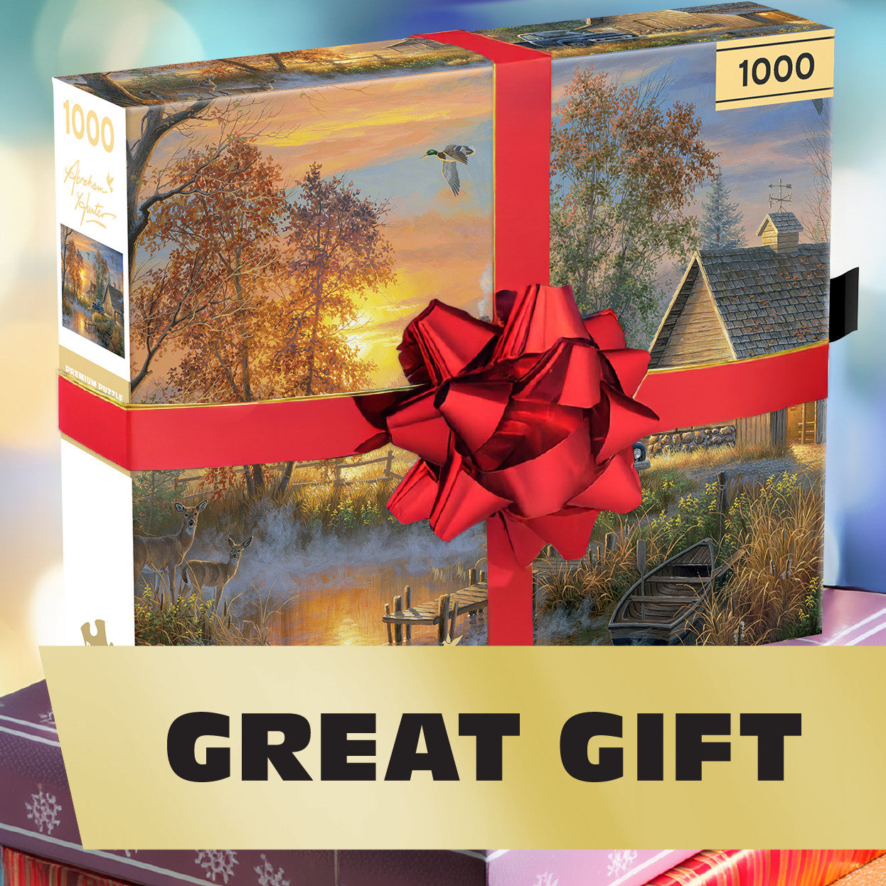 Abraham Hunter Buffalo Gold: Autumn Mist 1000 Piece Puzzle
