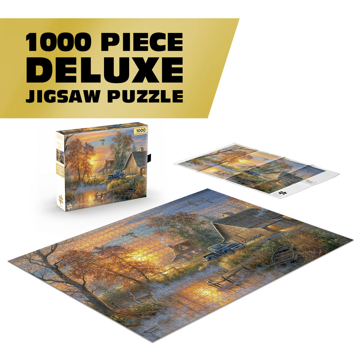 Abraham Hunter Buffalo Gold: Autumn Mist 1000 Piece Puzzle