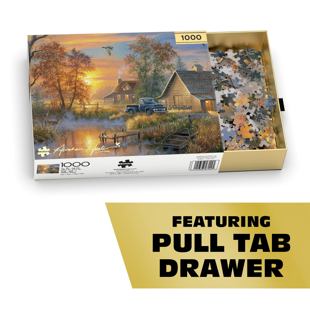 Abraham Hunter Buffalo Gold: Autumn Mist 1000 Piece Puzzle