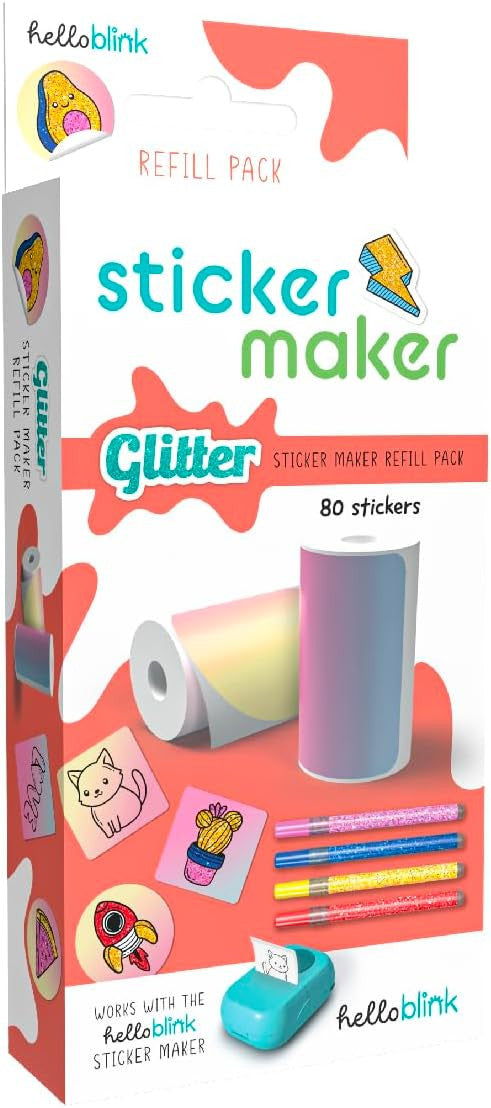 Hello Blink - Sticker Maker Refill Pack with 80 Glitter Stickers