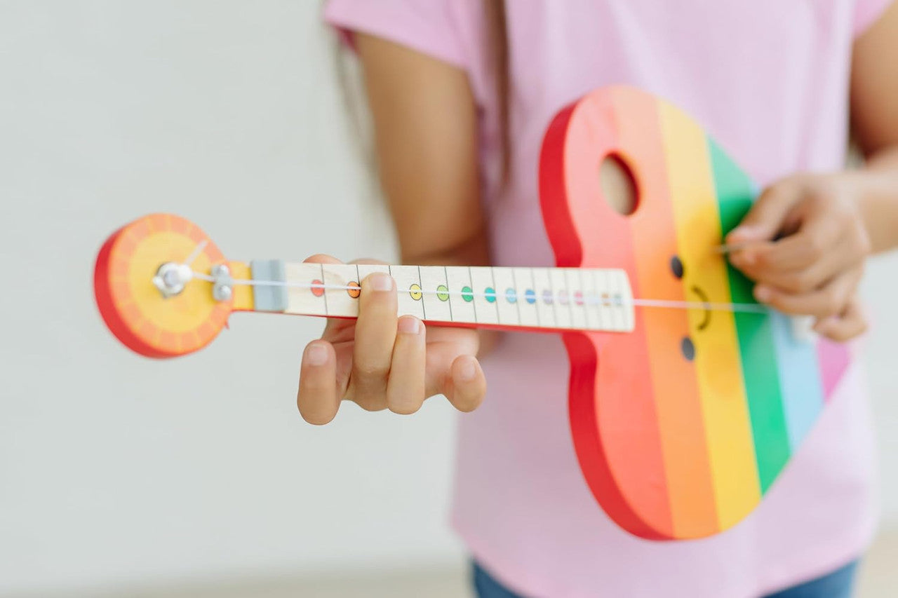 TinkerTar - Rainbow Heart Guitar - 1 Stringed Guitar for Kids: Intro to Music