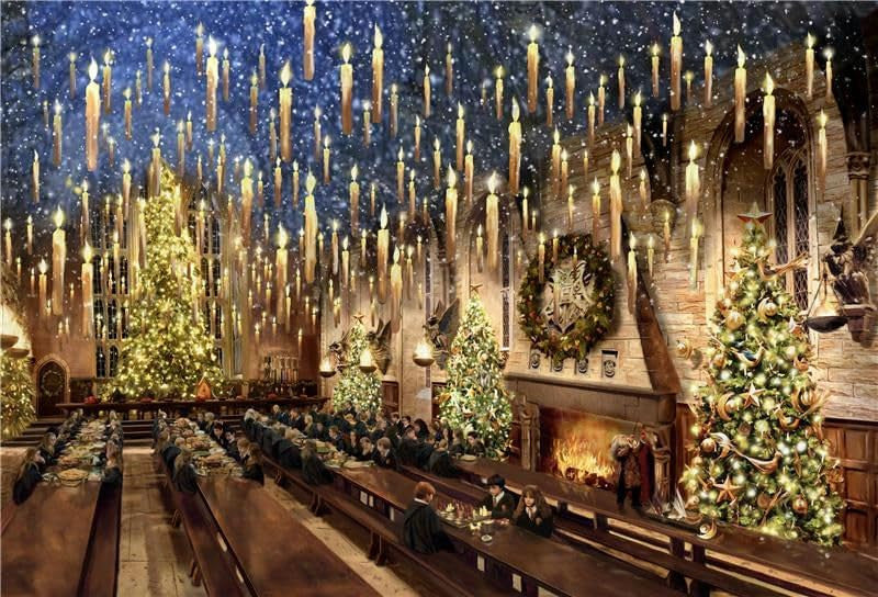 Ceaco Puzzle: Thomas Kinkade / Disney - The Great Hall Harry Potter 500 Piece Puzzle (Noir Select Edition) - Giftable Package