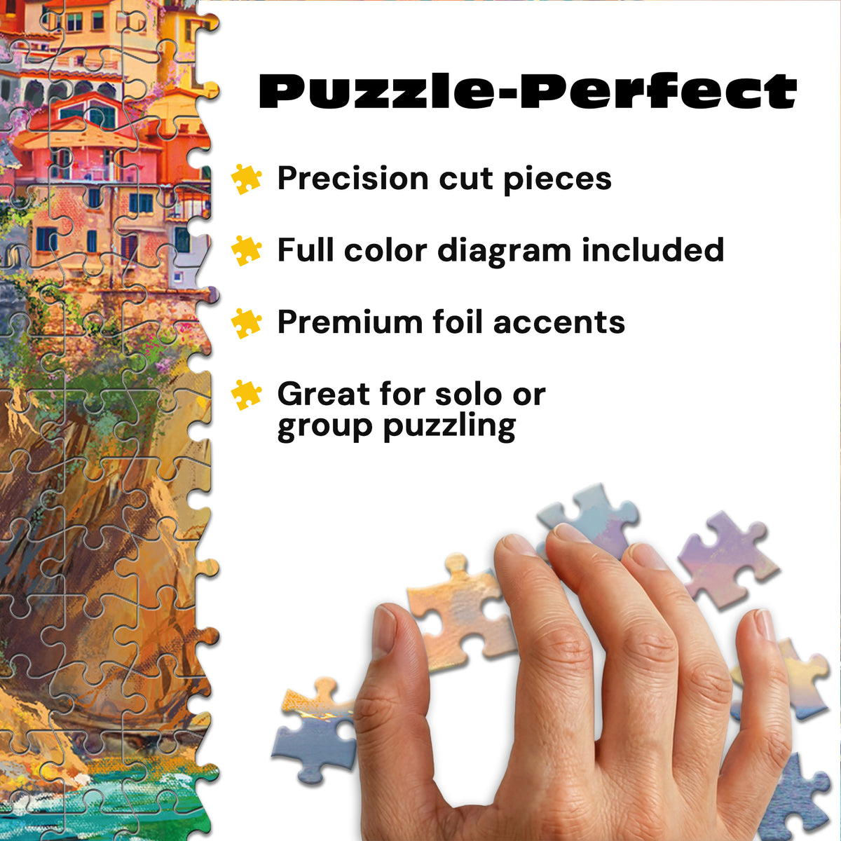 Gold Collection: Cinque Terre Seas – 1000 Piece Jigsaw Puzzle
