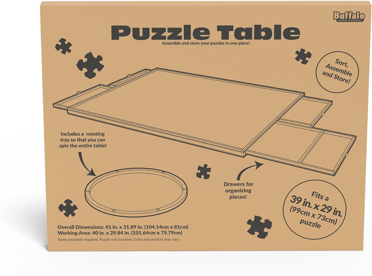 Wooden Puzzle Table with Drawers - For 2000 Piece Jigsaw Puzzles