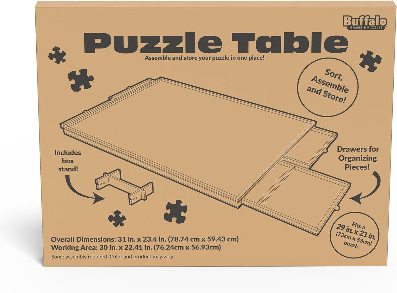 Wooden Puzzle Table with Drawers - For 1000 Piece Jigsaw Puzzles