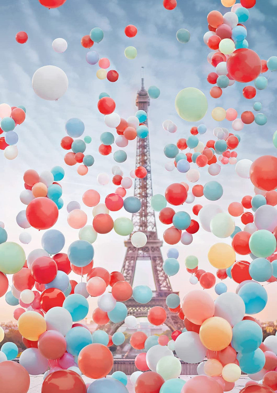 blanc - Series C: Eiffel Tower Balloons 500 Piece Jigsaw Puzzle