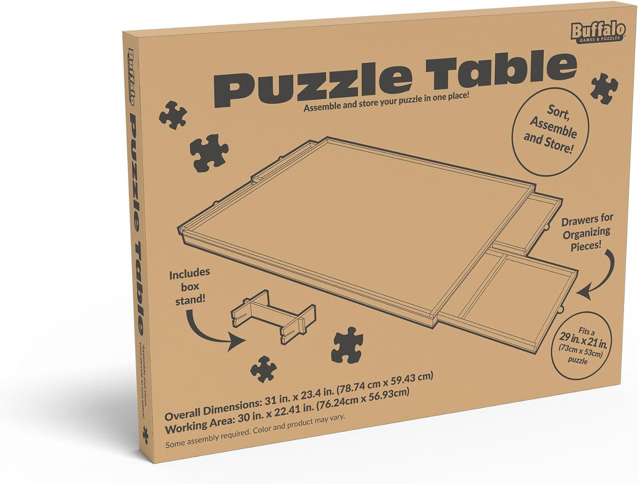 Wooden Puzzle Table with Drawers - For 1000 Piece Jigsaw Puzzles