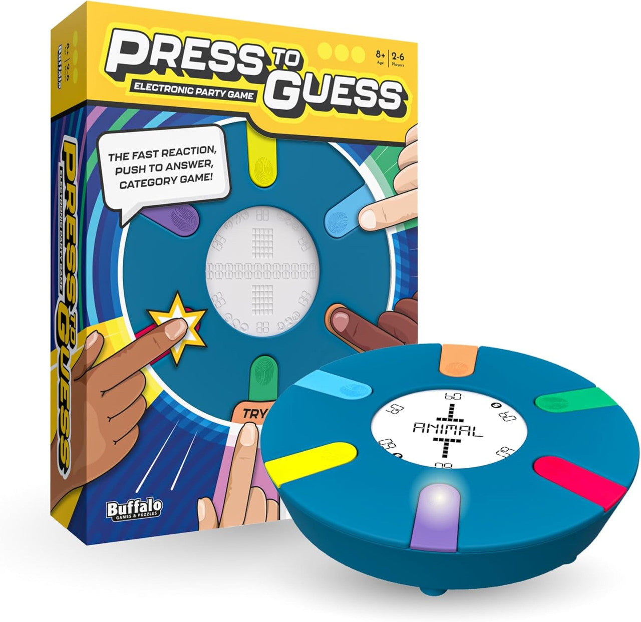 Press to Guess - Interactive Category Guessing Game | Electronic Game Board for Up to 6 Players | Guess, Challenge, and Win! Perfect for Ages 8+