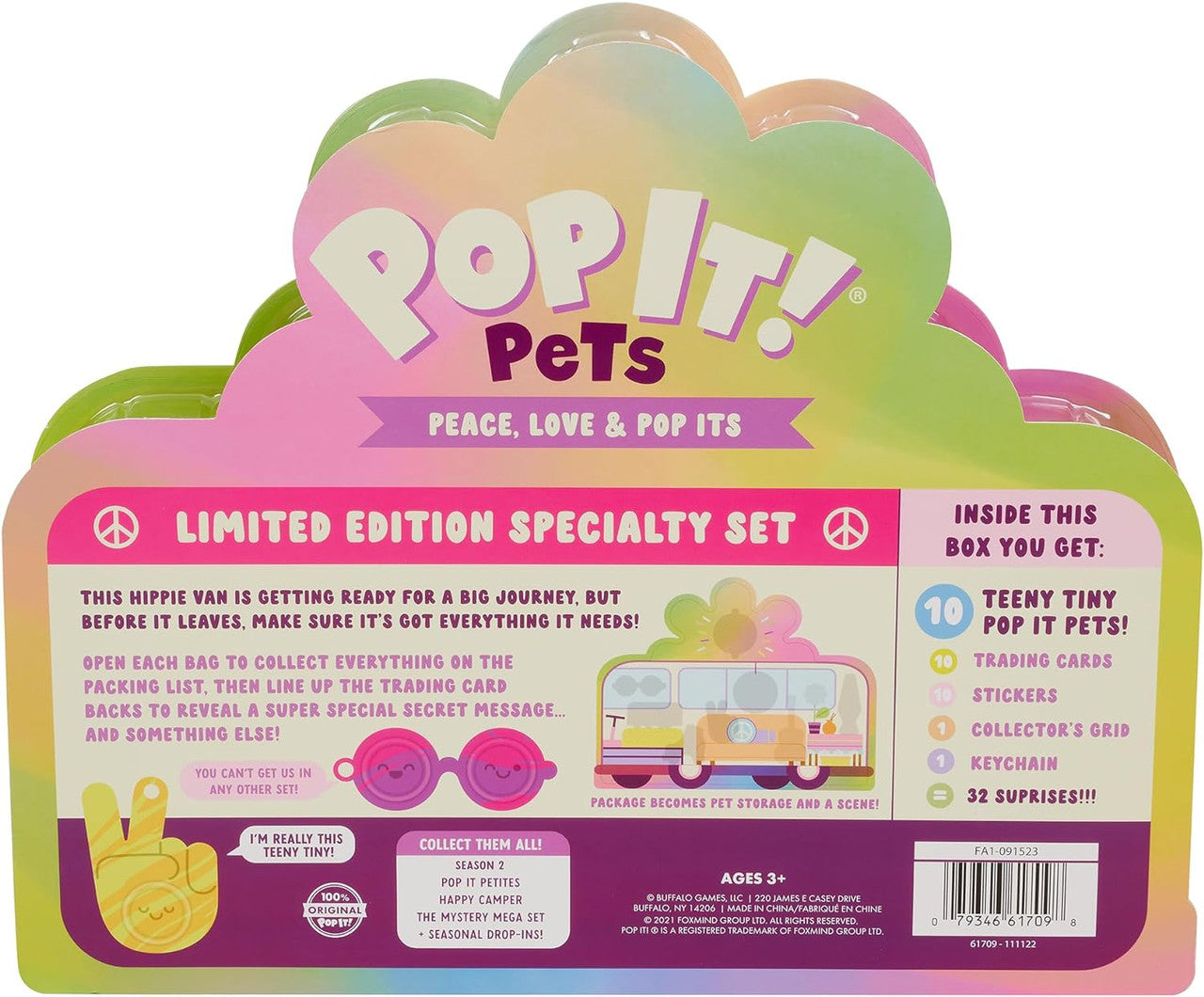 Pop It! Pets: Hippie Adventure Van - Peace & Love Edition | Bag with 10 Unique Mini Collectable Pets