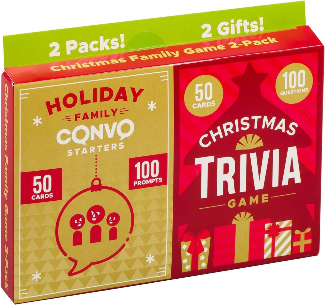 Holiday Family Card Game 2-Pack | Conversation Starters & Trivia | The Perfect Addition to Family Game Night | Fun for Ages 6+