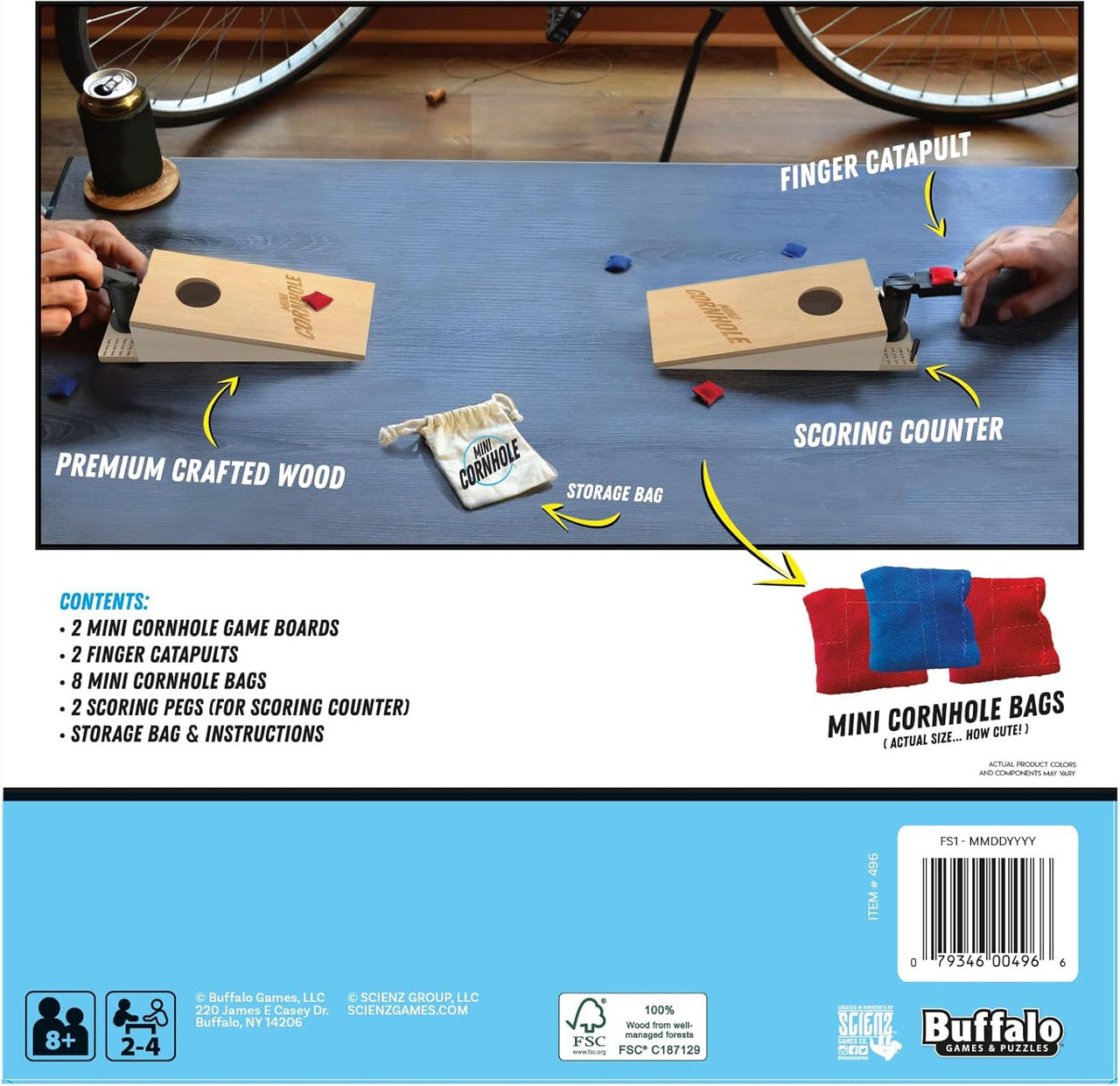 Tabletop Mini Cornhole - Portable Dexterity Skill Game | Competitive 2-Player Toss Fun | Perfect for Ages 8+ On-the-Go!