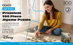 Silver Select: Mickey + Minnie Sweetheart Bridge, Thomas Kinkade Disney Dreams 500 Piece Puzzle