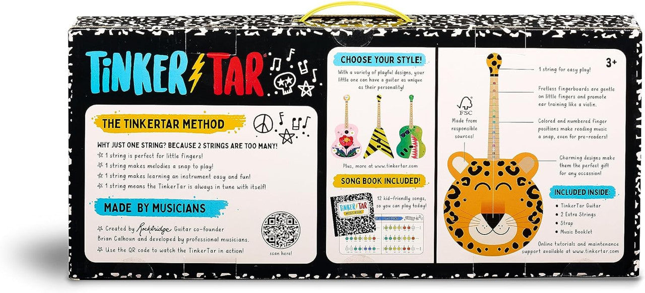Tinkertar - Leopard Guitar - 1 Stringed Guitar for Kids: Intro to Music