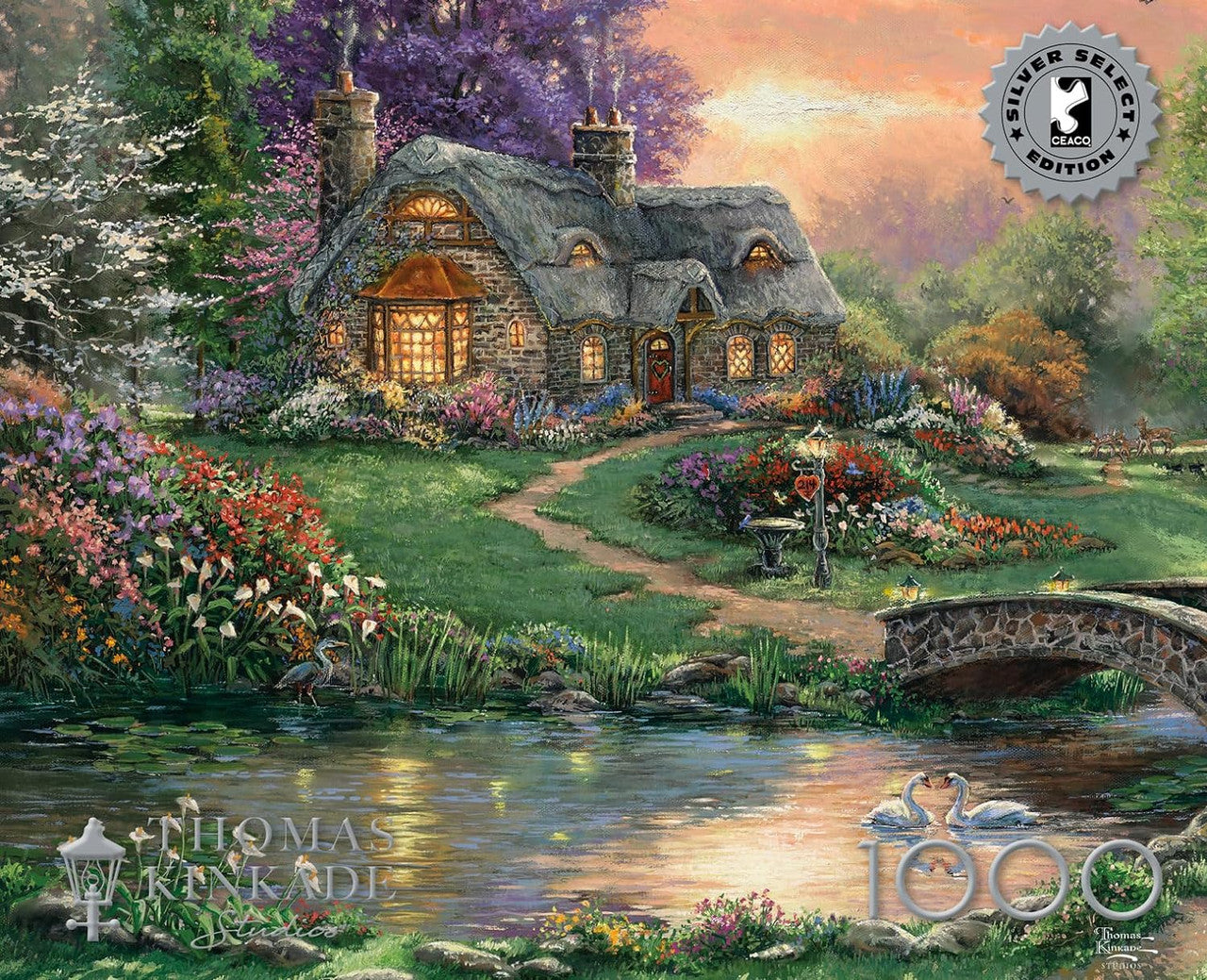 Ceaco Puzzle: Thomas Kinkade: Sweetheart Retreat  1000 Piece Puzzle (Silver Select: Giftable package with silver foil accents)