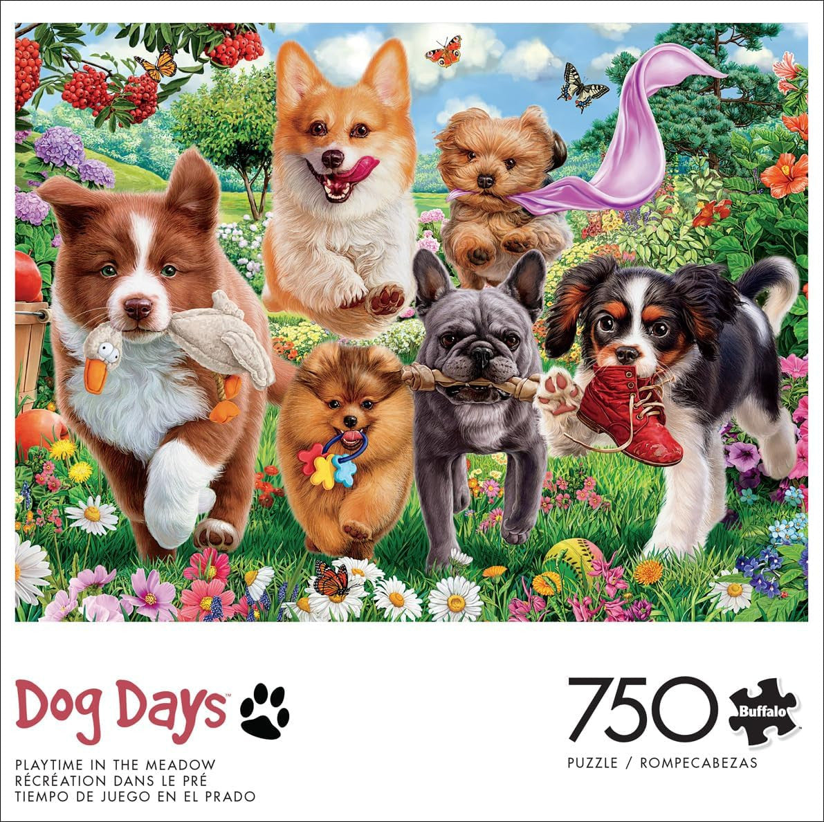 Dog Days: Playtime in the Meadow 750 Piece Puzzle