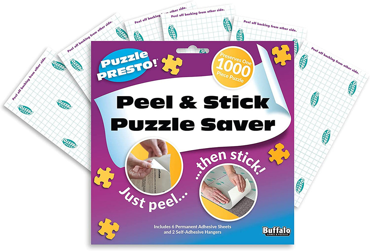 Puzzle Presto! Peel and Stick Puzzle Saver No Glue No Mess! Preserve Your Finished Puzzle