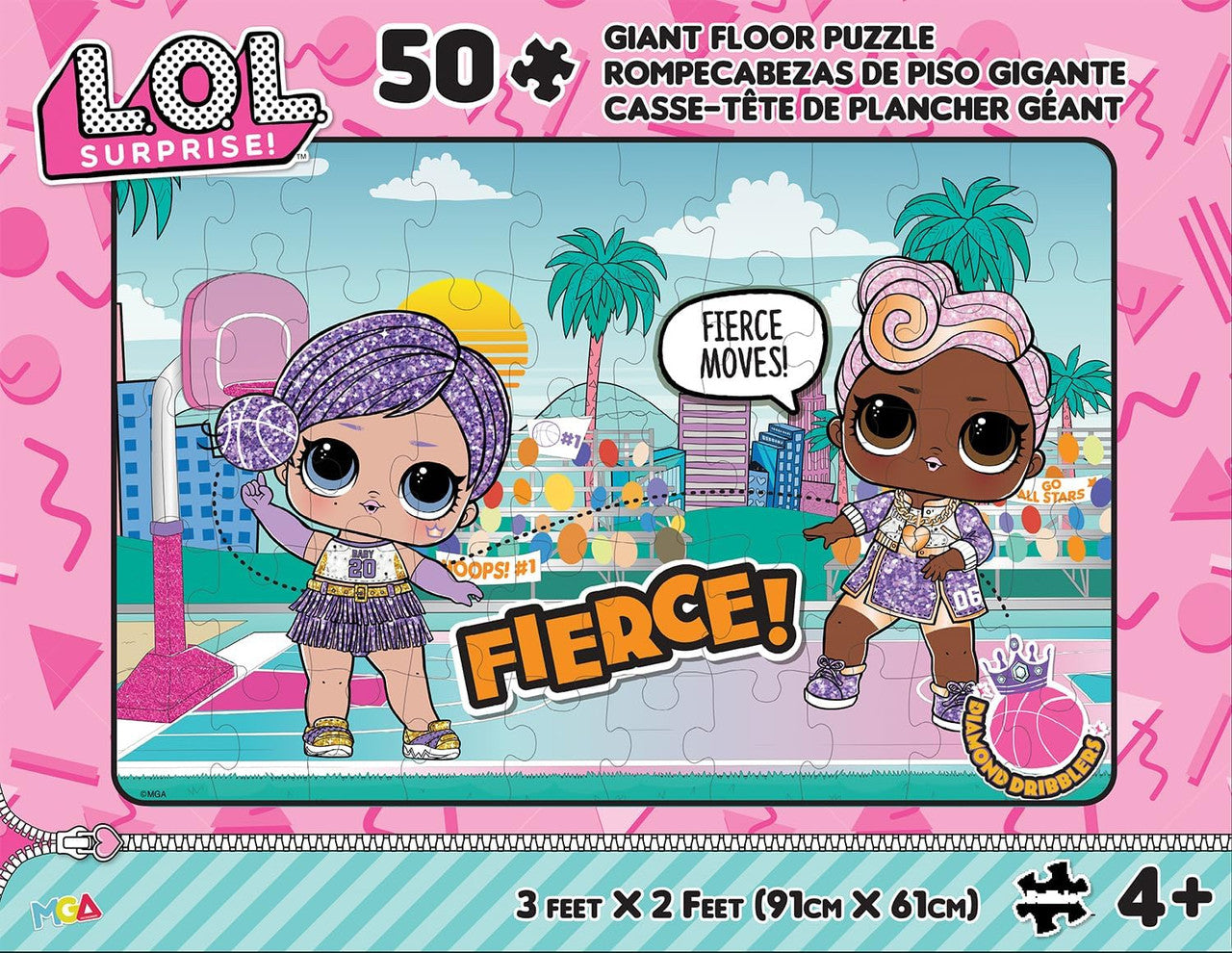 L.O.L Surprise! - All Star Sports - 50 Piece Floor Puzzle for Children Puzzle - Finished Size 24" x 26"