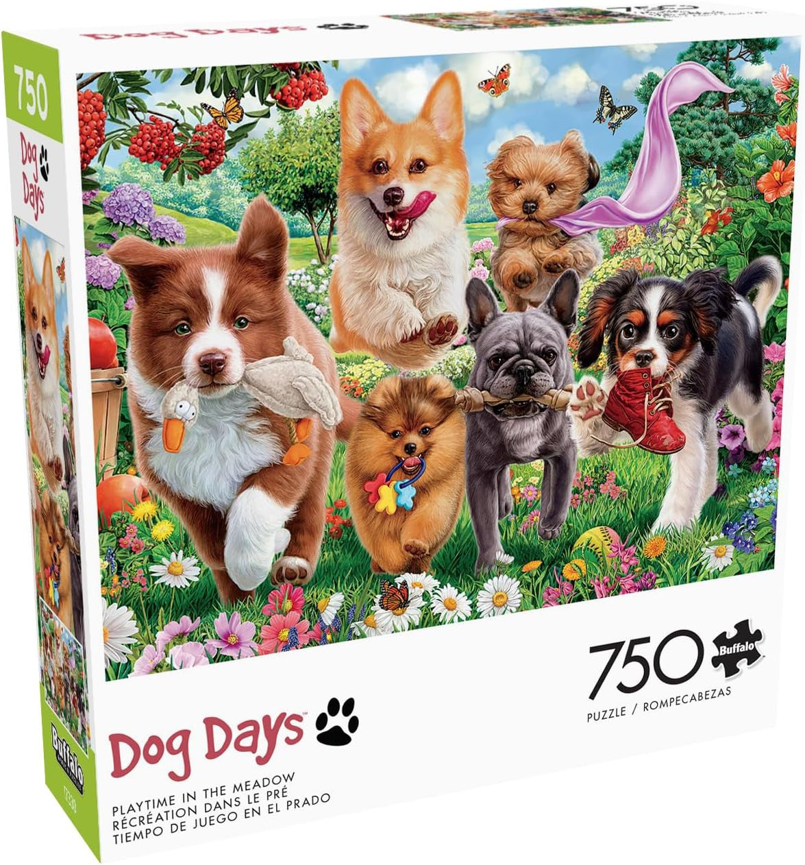 Dog Days: Playtime in the Meadow 750 Piece Puzzle