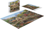 Ceaco Puzzle: Summer in Cobblestone Village 1000 Piece Puzzle (Silver Select: Giftable package with silver foil accents)