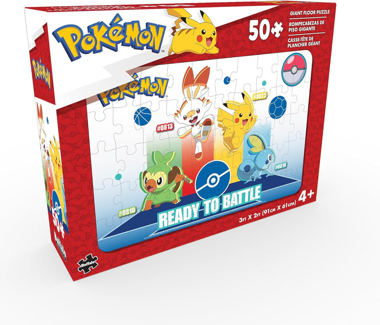 Pokemon - Kids Floor Puzzle - 50 Piece Floor Puzzle for Children - Finished Size 24" x 36"