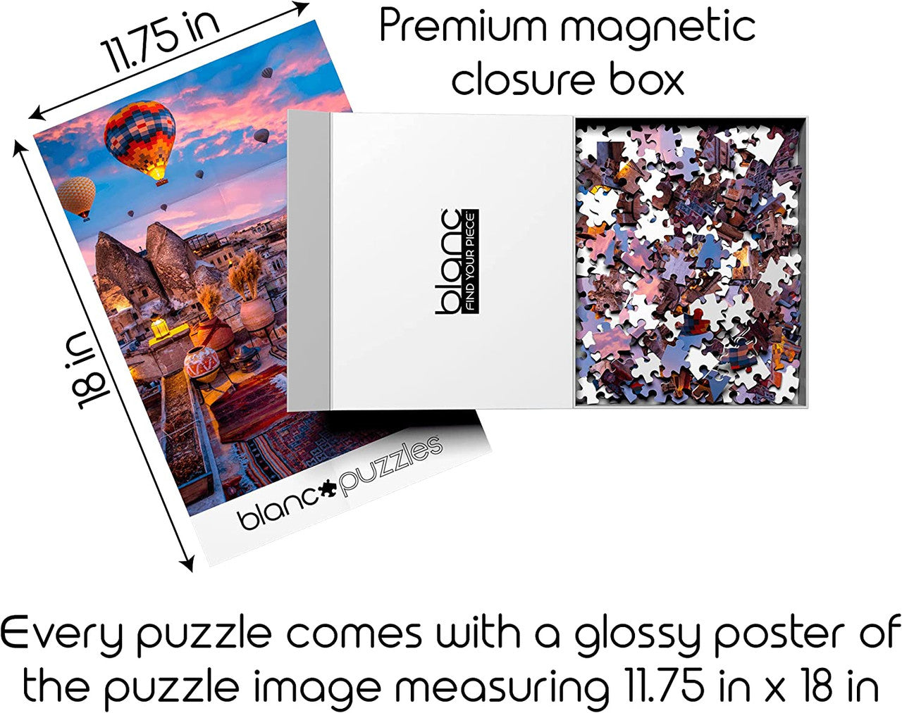 blanc - Series D: Cappadocia Hot Air Balloons 1000 Piece Jigsaw Puzzle
