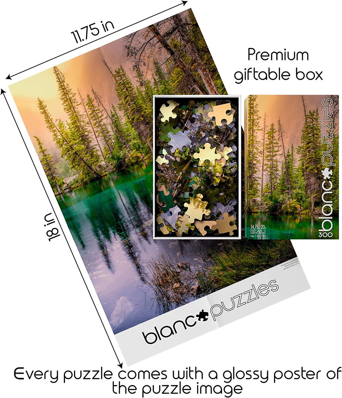 blanc - Series G: Grassi Lakes, Alberta Canada 300 Piece Jigsaw Puzzle