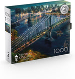 Ceaco Puzzle: Moonlight Over Manhattan 1000 Piece Puzzle (Silver Select: Giftable package with silver foil accents)