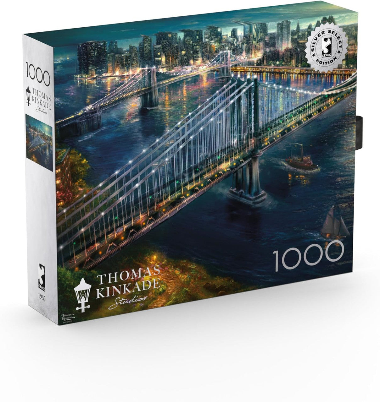 Ceaco Puzzle: Moonlight Over Manhattan 1000 Piece Puzzle (Silver Select: Giftable package with silver foil accents)