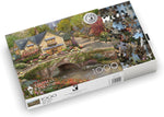 Ceaco Puzzle: Summer in Cobblestone Village 1000 Piece Puzzle (Silver Select: Giftable package with silver foil accents)
