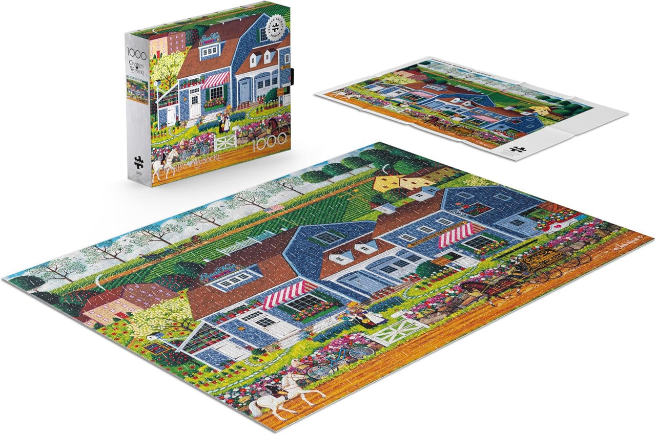 Charles Wysocki: Prairie Wind Flowers 1000 Piece Puzzle - Silver Select: Giftable Box With Silver Foil Accents