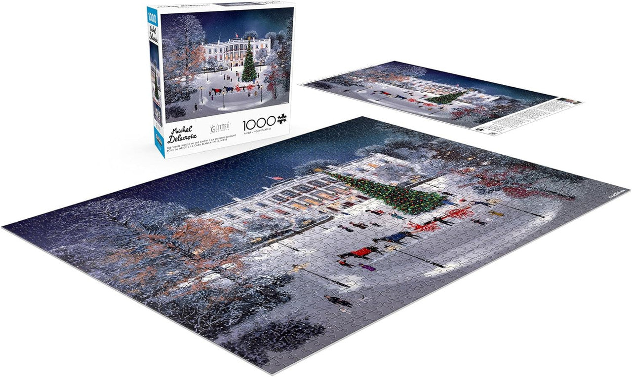 Michel Delacroix: The White House in the Snow 1000 Piece Puzzle