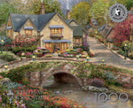 Ceaco Puzzle: Summer in Cobblestone Village 1000 Piece Puzzle (Silver Select: Giftable package with silver foil accents)