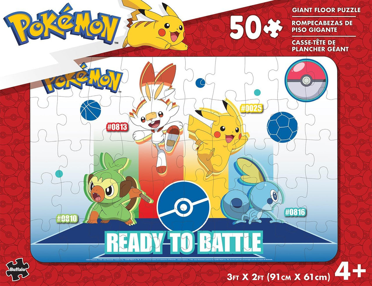 Pokemon - Kids Floor Puzzle - 50 Piece Floor Puzzle for Children - Finished Size 24" x 36"
