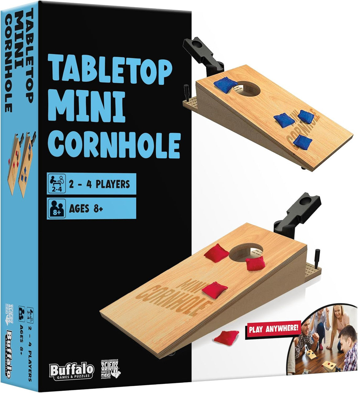 Tabletop Mini Cornhole - Portable Dexterity Skill Game | Competitive 2-Player Toss Fun | Perfect for Ages 8+ On-the-Go!