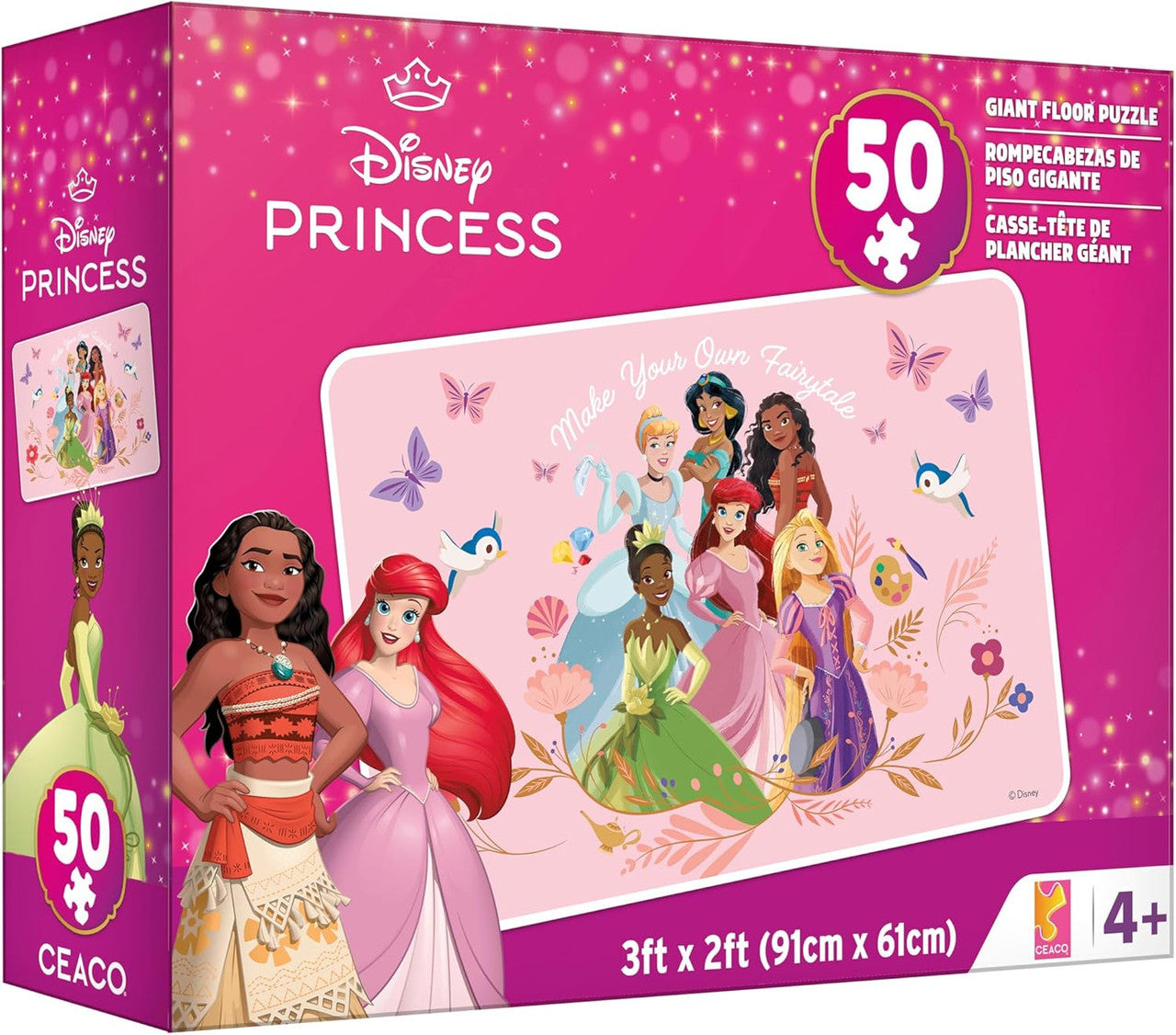 Ceaco: 50 Piece Giant Floor Puzzle - Disney Princess - Ages 4 and up - Large Pieces - 2 feet x 3 feet