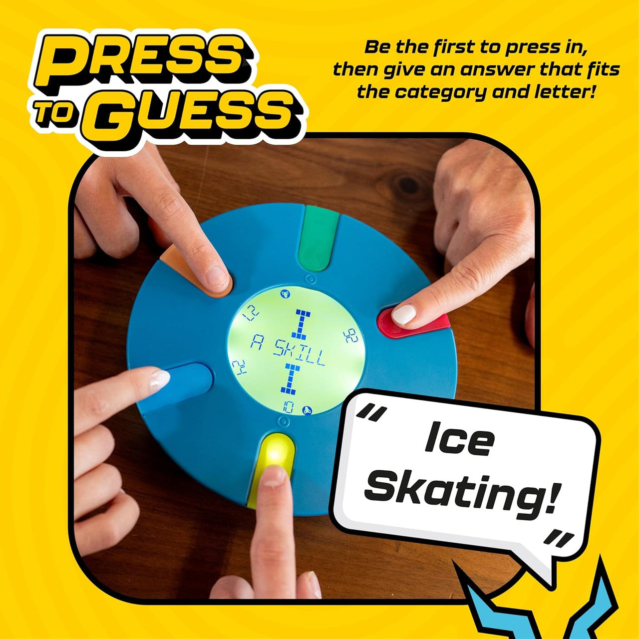 Press to Guess - Interactive Category Guessing Game | Electronic Game Board for Up to 6 Players | Guess, Challenge, and Win! Perfect for Ages 8+