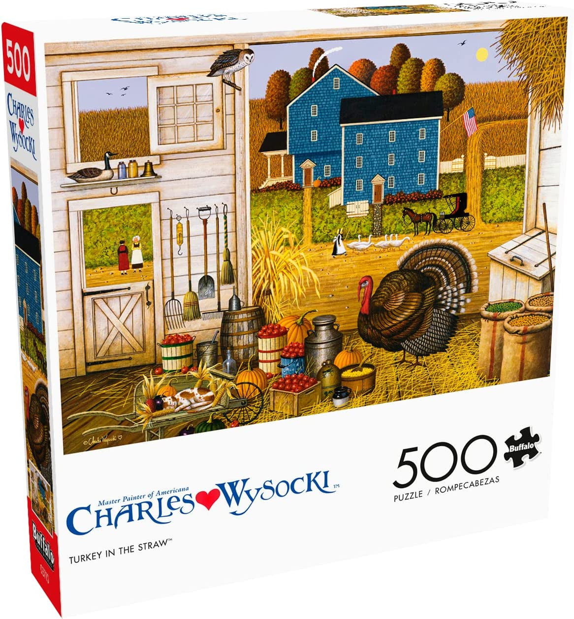 Charles Wysocki AMERICANA: Turkey in the Straw 500 Piece Jigsaw Puzzle