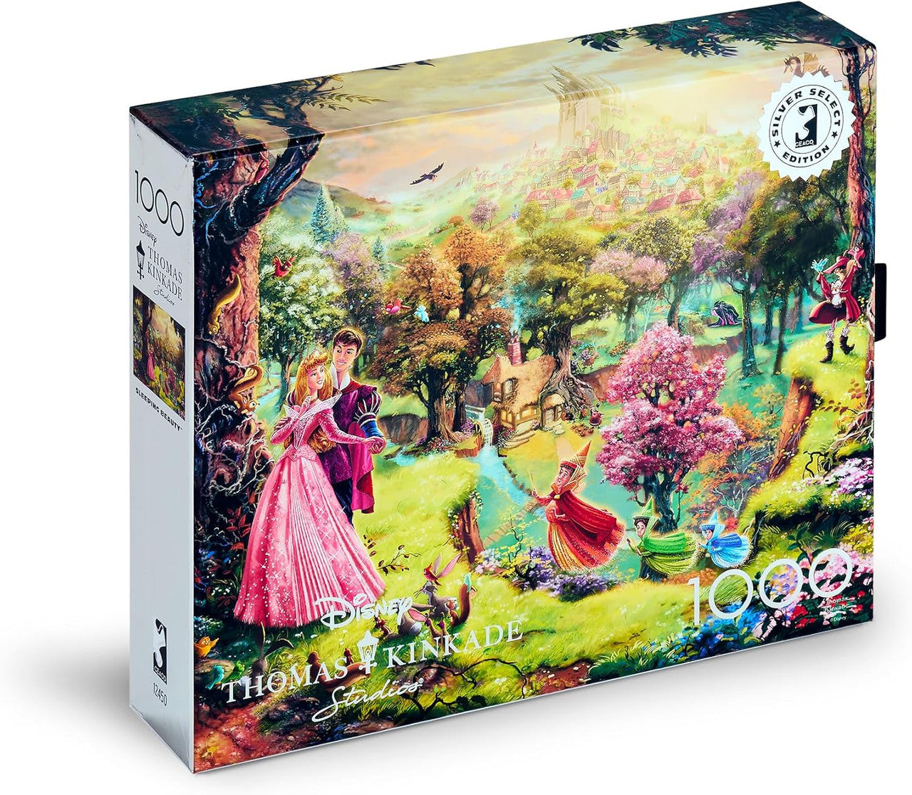 Ceaco Puzzle: Thomas Kinkade: Disney Sleeping Beauty 1000 Piece Puzzle  (Silver Select Edition) - Giftable Package With Silver Foil Accents