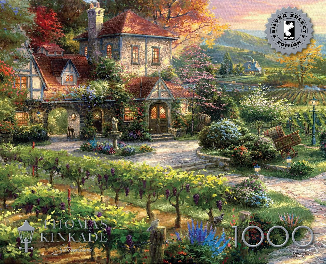 Ceaco Puzzle: Thomas Kinkade: Wine Country Living 1000 Piece (Puzzle Silver Select: Giftable package with silver foil accents)